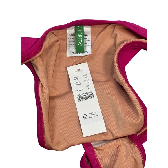 J. Crew Swimsuit Bottoms Bikini Hot Pink Size Small Barbiecore Resortwear - Picture 3 of 3